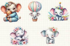Cute Elephant Clipart Bundle 2 - CraftNest - Digital Crafting and Art