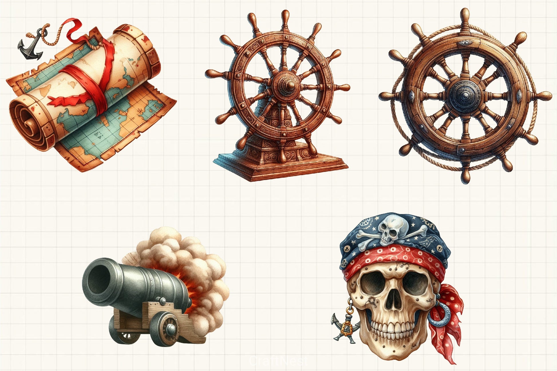Pirate Clipart Bundle - CraftNest - Digital Crafting and Art