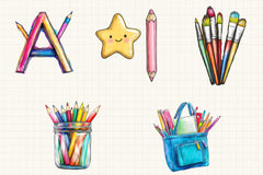 School Supplies Clipart Bundle - CraftNest - Digital Crafting and Art