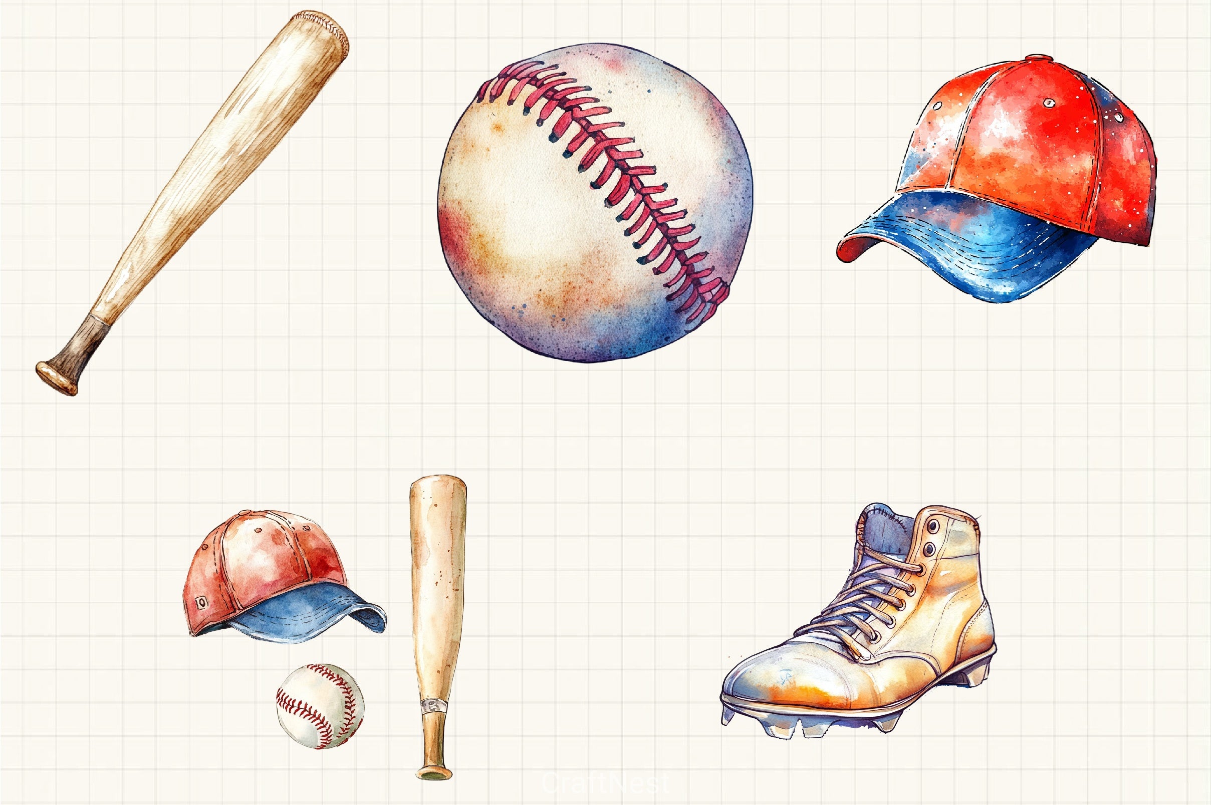 Baseball Clipart Bundle - CraftNest - Digital Crafting and Art