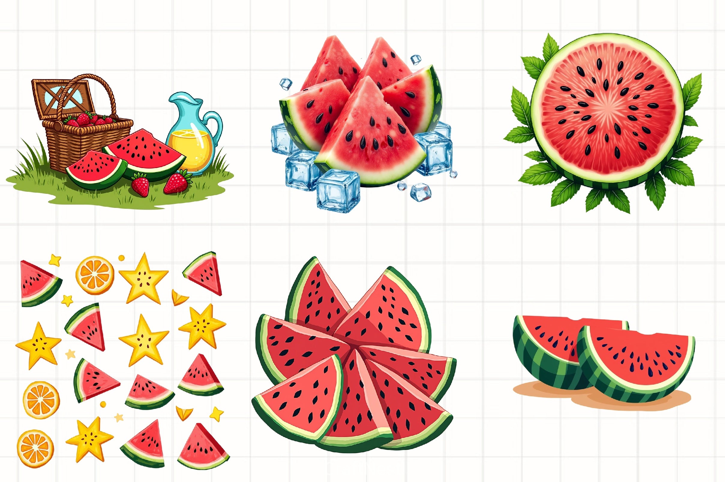 Summer Watermelon Clipart Bundle 32 - CraftNest - Digital Crafting and Art