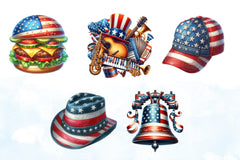 4th of July Independence Day Clipart Bundle - CraftNest - Digital Crafting and Art