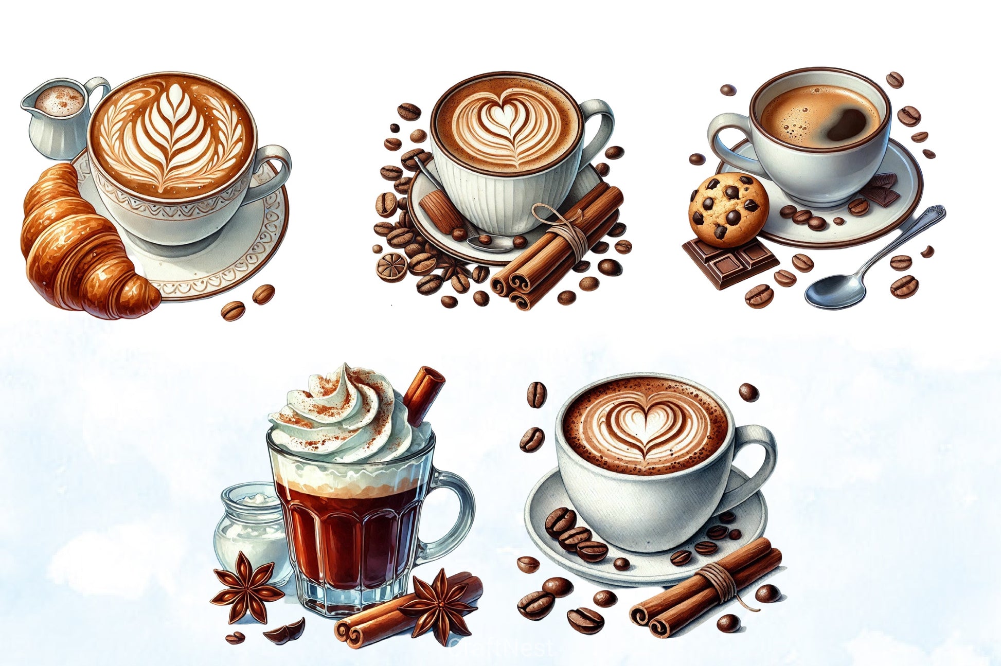 Coffee Addiction Clipart Bundle - CraftNest - Digital Crafting and Art