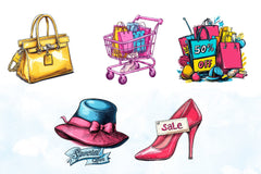 Shopping & Sales Fashion Clipart Bundle - CraftNest - Digital Crafting and Art