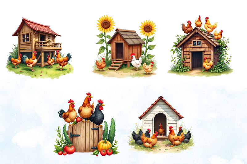 Chicken Coop Clipart Bundle 2 - CraftNest - Digital Crafting and Art