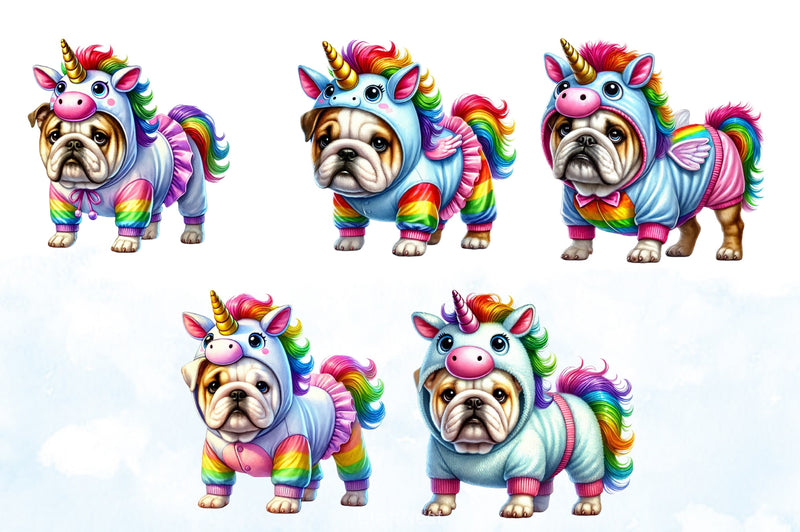 Unicorn Dog Costume Clipart Bundle - CraftNest - Digital Crafting and Art