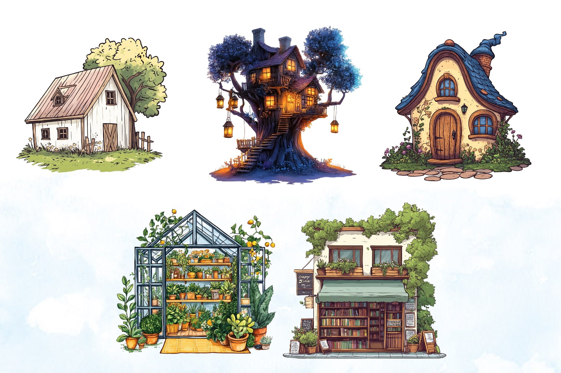 Cozy Spring Home Clipart Bundle - CraftNest - Digital Crafting and Art