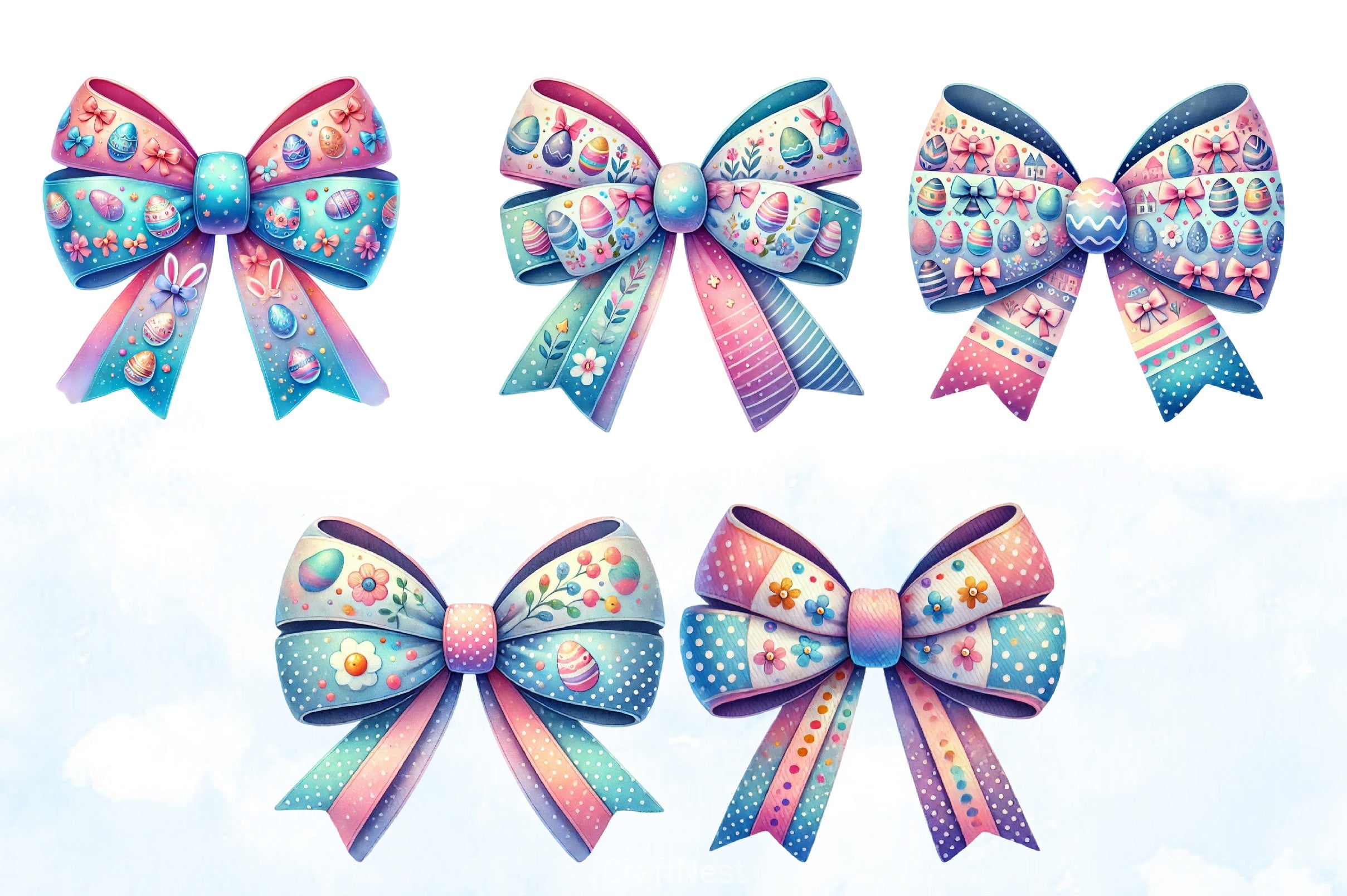 Easter Bow Clipart Bundle 3 - CraftNest - Digital Crafting and Art