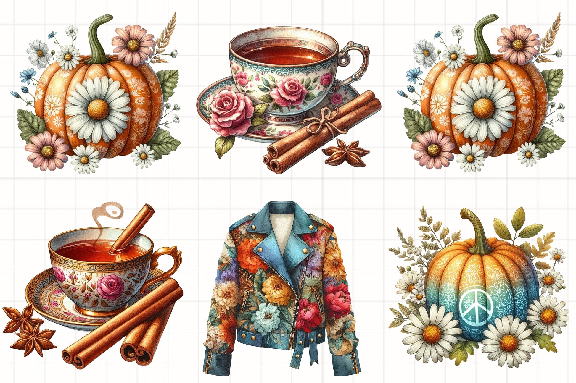 Retro Autumn Clipart Bundle - CraftNest - Digital Crafting and Art