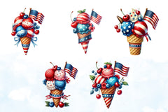 4th of July Candy Ice Cream Clipart Bundle 1 - CraftNest - Digital Crafting and Art