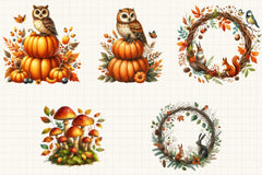 Fall Woodland Clipart Bundle - CraftNest - Digital Crafting and Art
