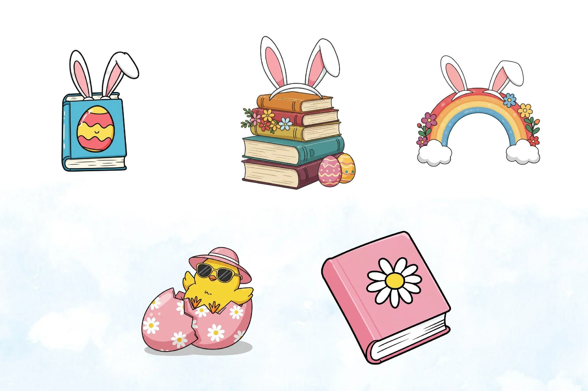 Groovy Easter Retro Flower Clipart Bundle - CraftNest - Digital Crafting and Art