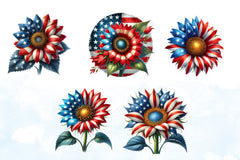 Patriotic Sunflowers Clipart Bundle - CraftNest - Digital Crafting and Art