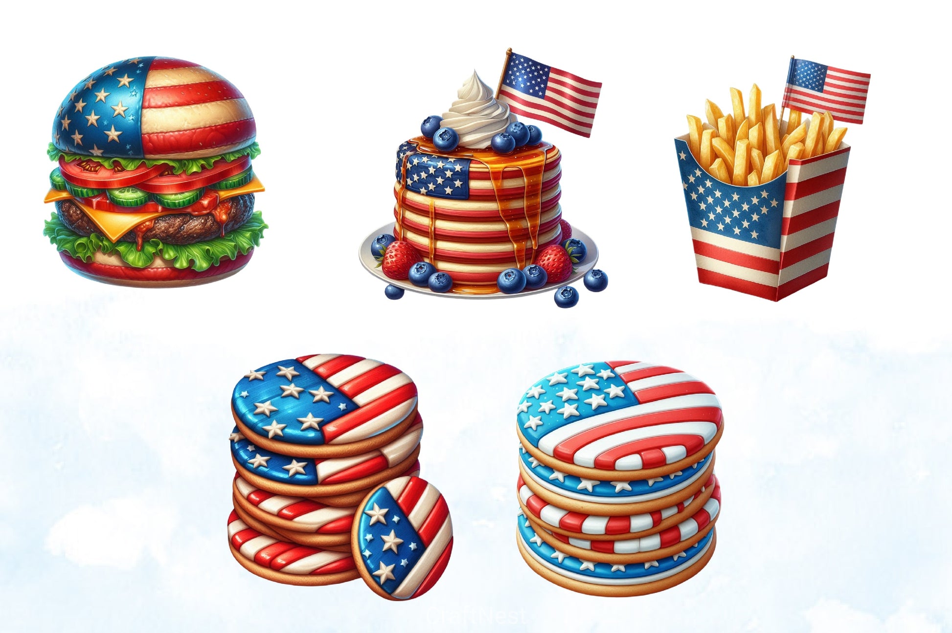 Fast Food 4th of July Clipart Bundle - CraftNest - Digital Crafting and Art
