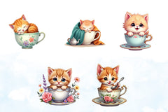 Kitten Teacup Clipart Bundle - CraftNest - Digital Crafting and Art