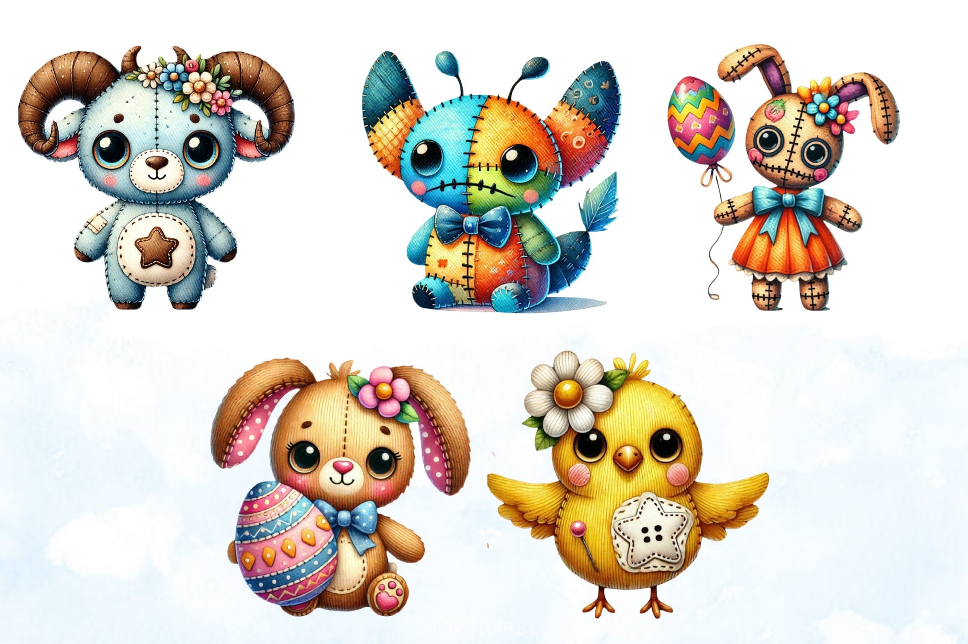 Easter Voodoo Dolls Clipart Bundle - CraftNest - Digital Crafting and Art