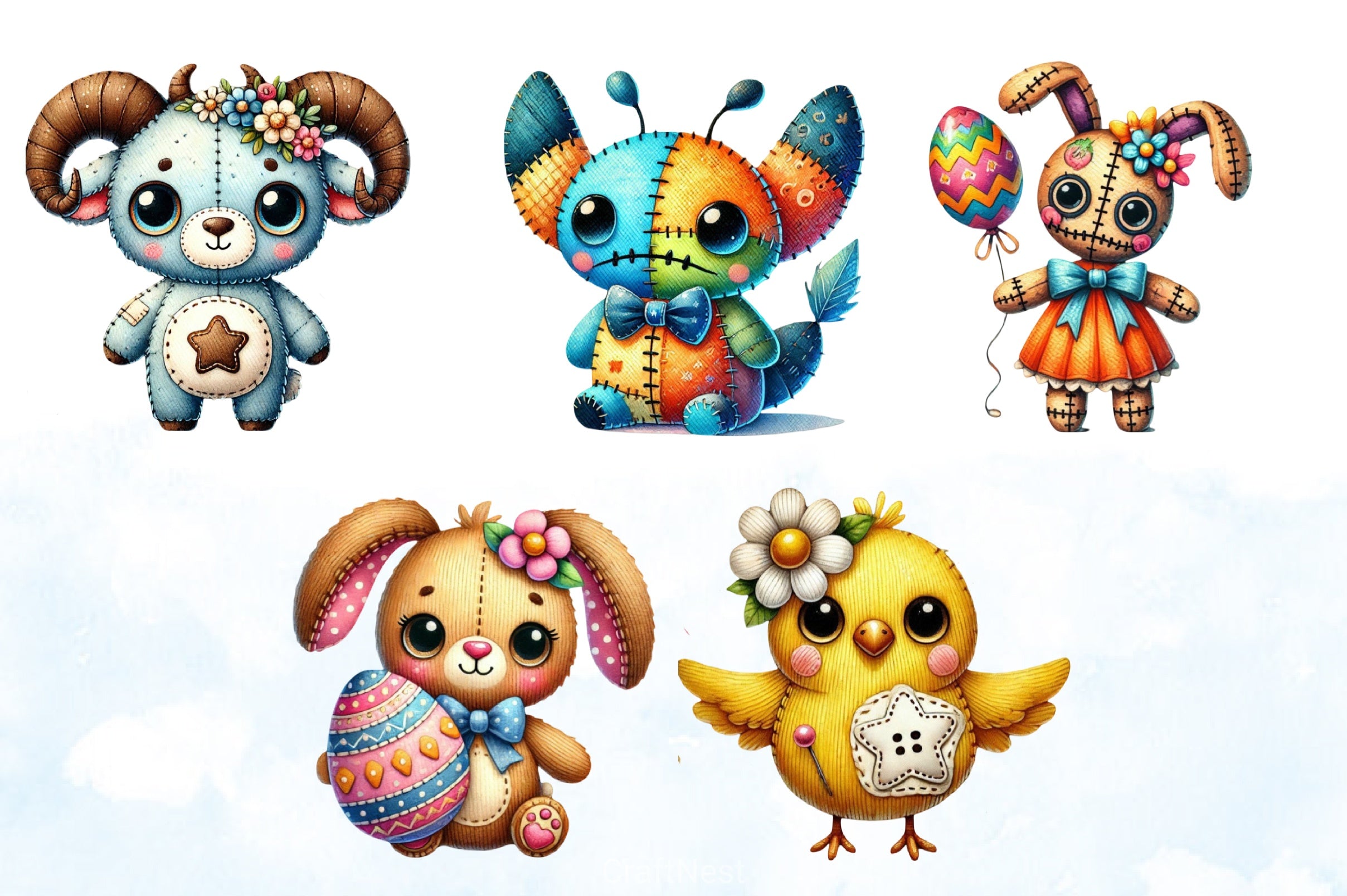 Easter Voodoo Dolls Clipart Bundle - CraftNest - Digital Crafting and Art