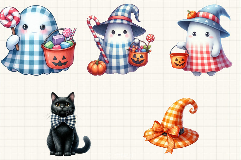 Gingham Halloween Clipart Bundle - CraftNest - Digital Crafting and Art
