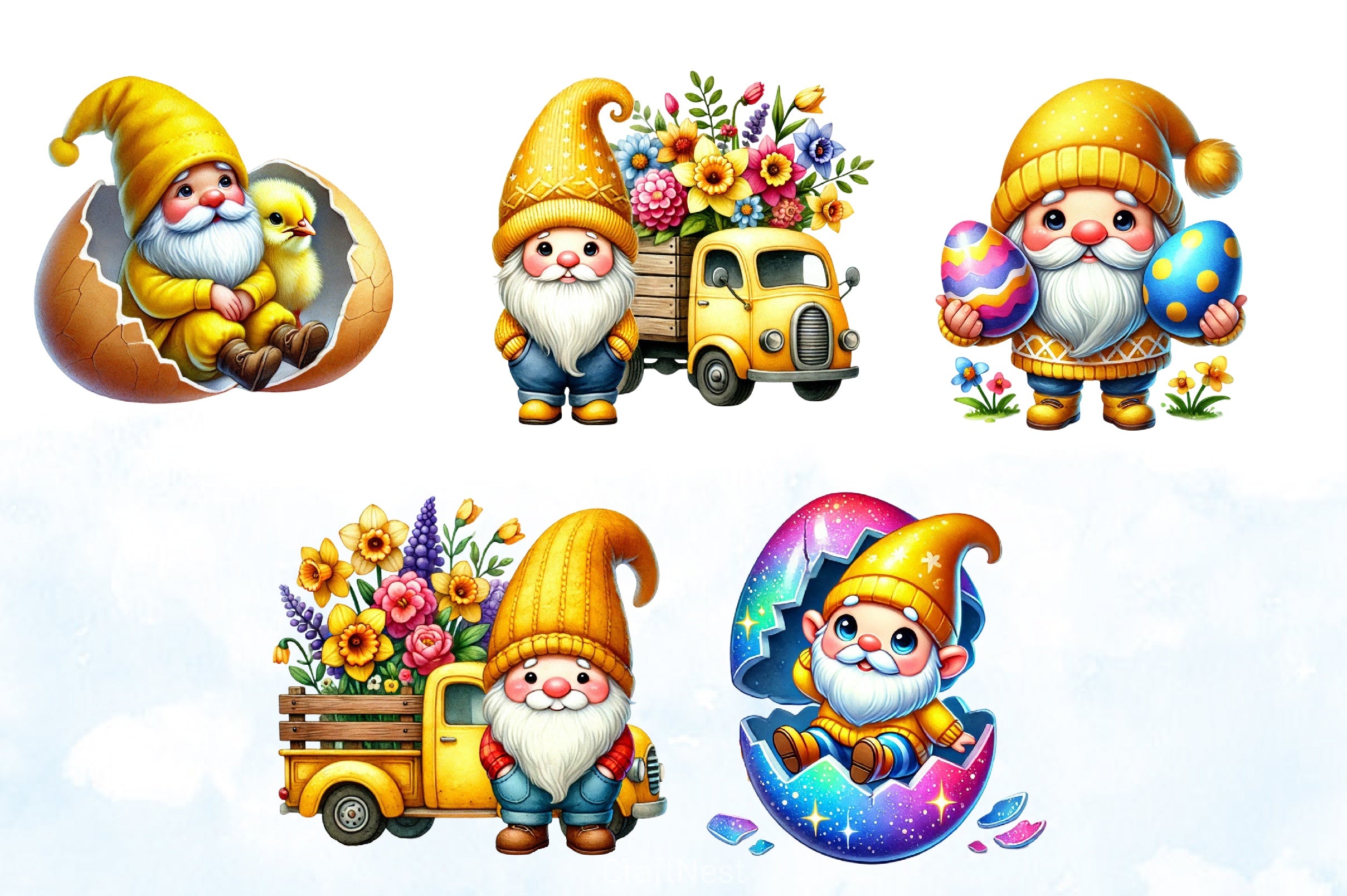 Easter Gnomes Clipart Bundle - CraftNest - Digital Crafting and Art