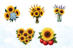 Sunflowers Clipart Bundle 5 - CraftNest - Digital Crafting and Art