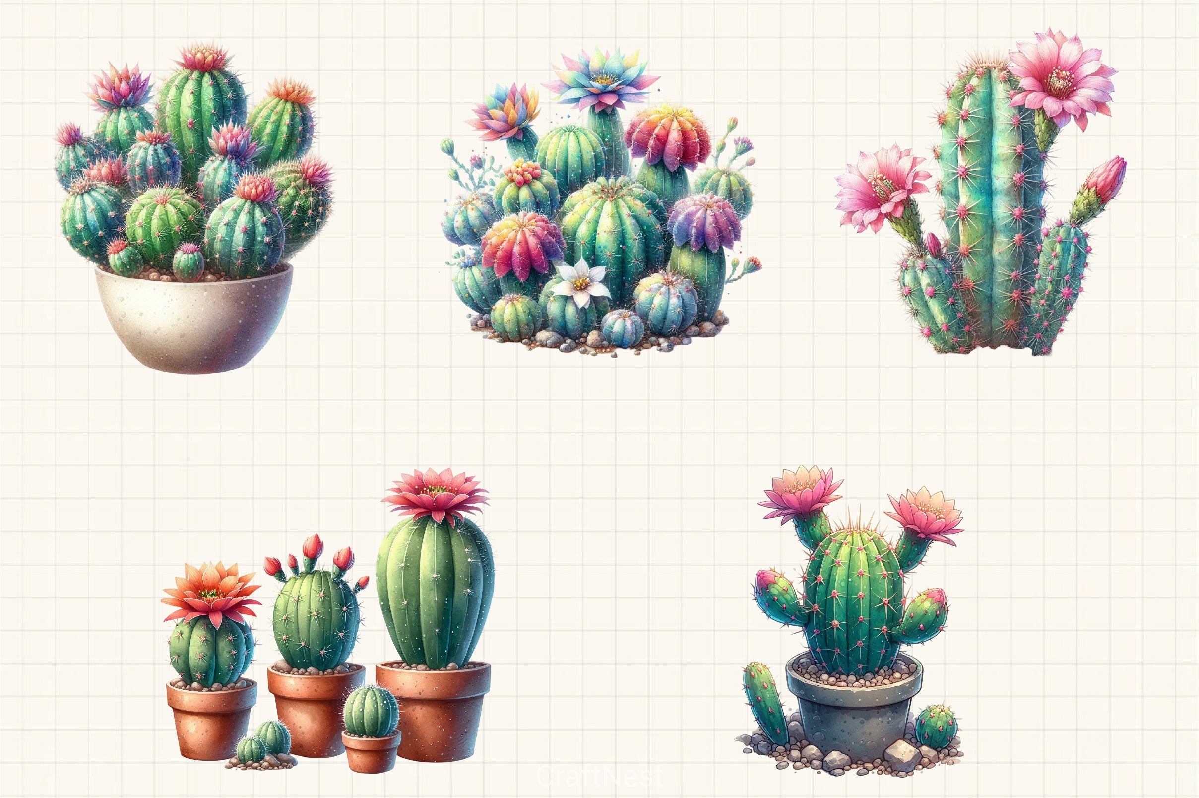 Cactus Clipart Bundle 3 - CraftNest - Digital Crafting and Art