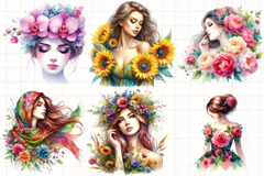 Floral Woman Clipart Bundle 1 - CraftNest - Digital Crafting and Art