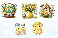 Yellow Easter Gingham Clipart Bundle 6 - CraftNest - Digital Crafting and Art