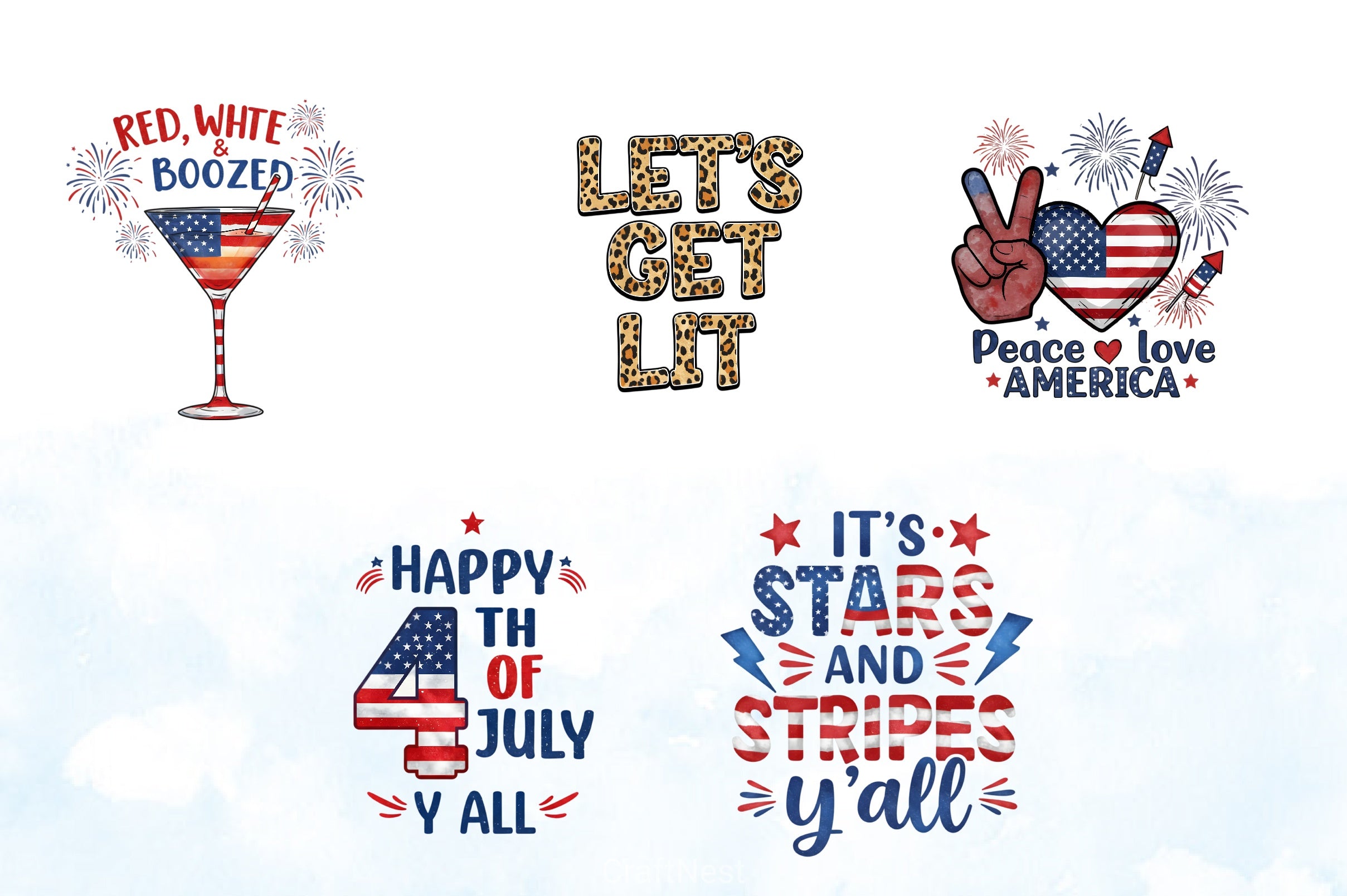 4th of July Clipart Bundle 4 - CraftNest - Digital Crafting and Art