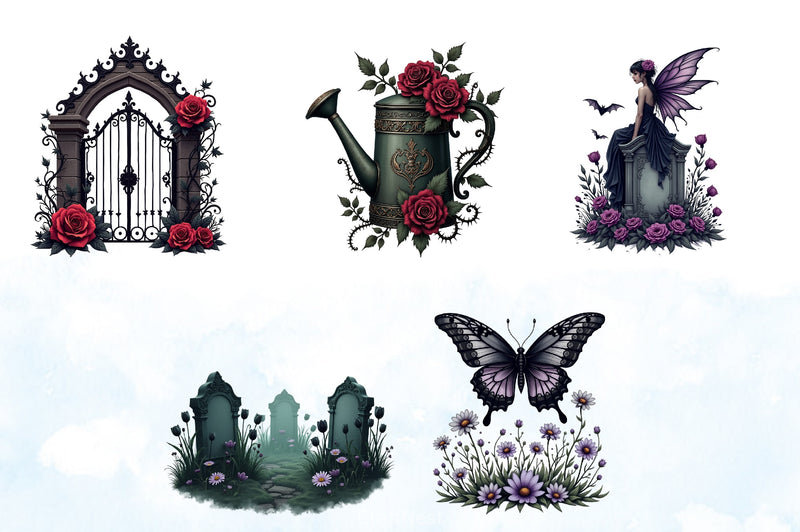 Gothic Spring Clipart Bundle - CraftNest - Digital Crafting and Art