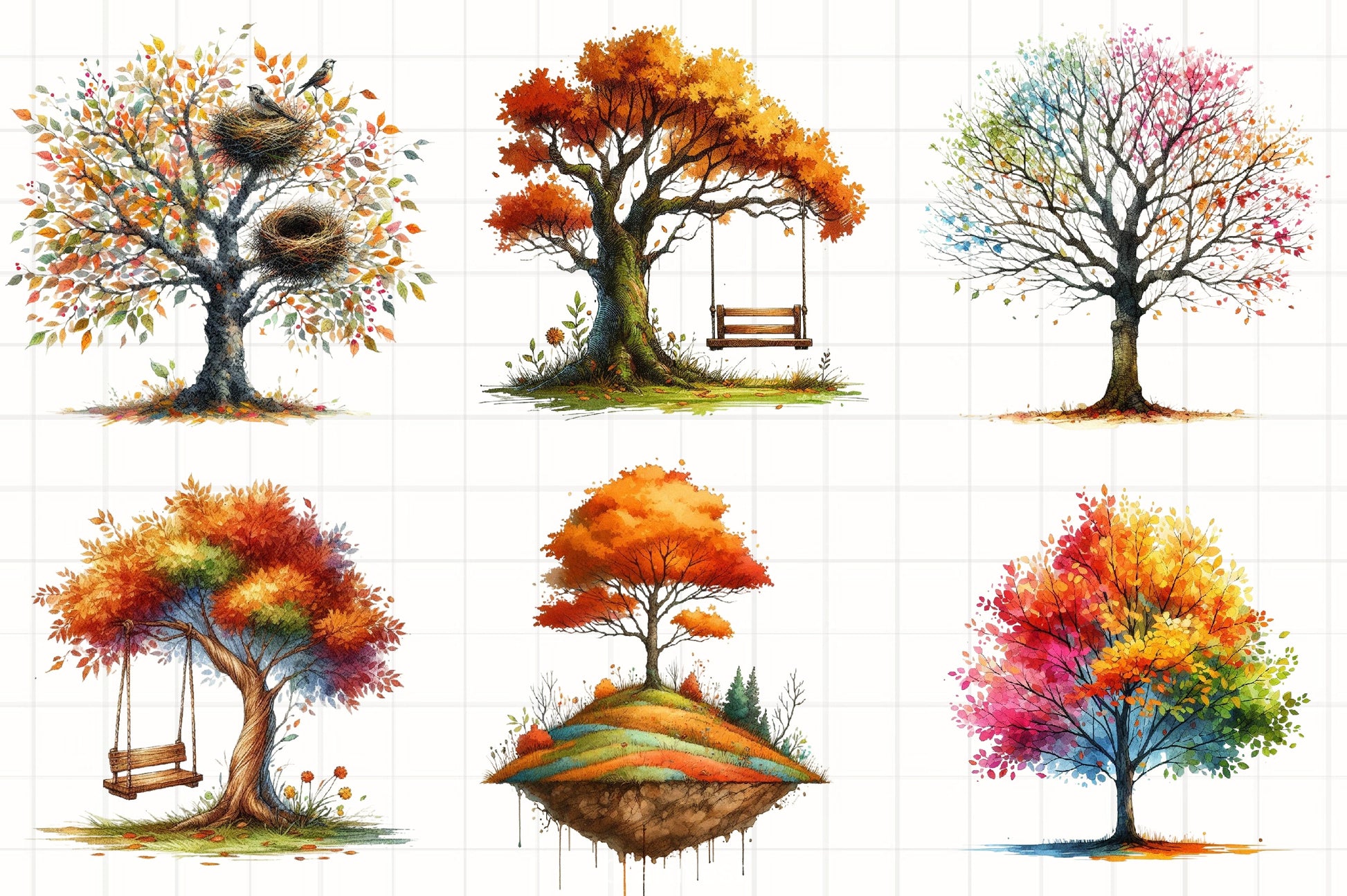 Autumn Tree Clipart Bundle 4 - CraftNest - Digital Crafting and Art
