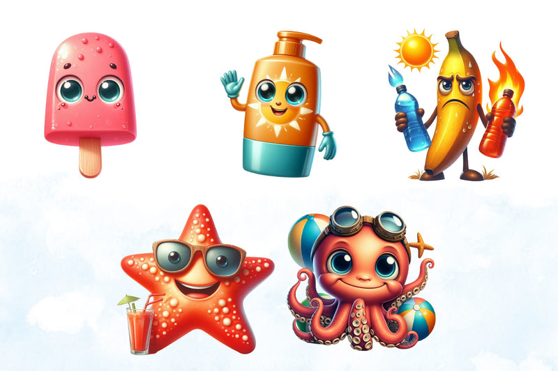 Summer Character Clipart Bundle - CraftNest - Digital Crafting and Art