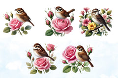 Spring Sparrow Clipart Bundle - CraftNest - Digital Crafting and Art