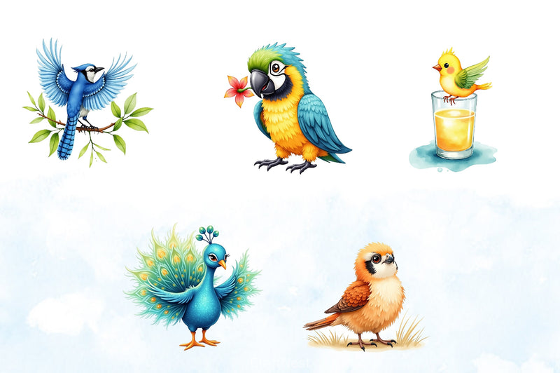 Summer Baby Birds Clipart Bundle - CraftNest - Digital Crafting and Art