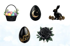 Glitter Black Easter Clipart Bundle - CraftNest - Digital Crafting and Art