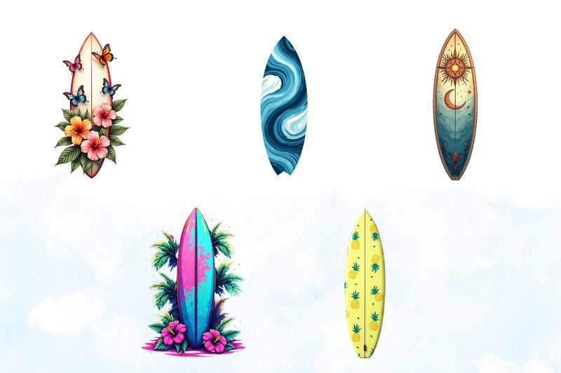 Summer Surfboard Clipart Bundle - CraftNest - Digital Crafting and Art