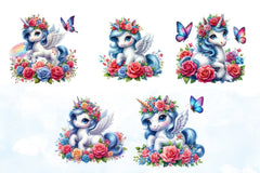 Baby Unicorn Clipart Bundle 4 - CraftNest - Digital Crafting and Art