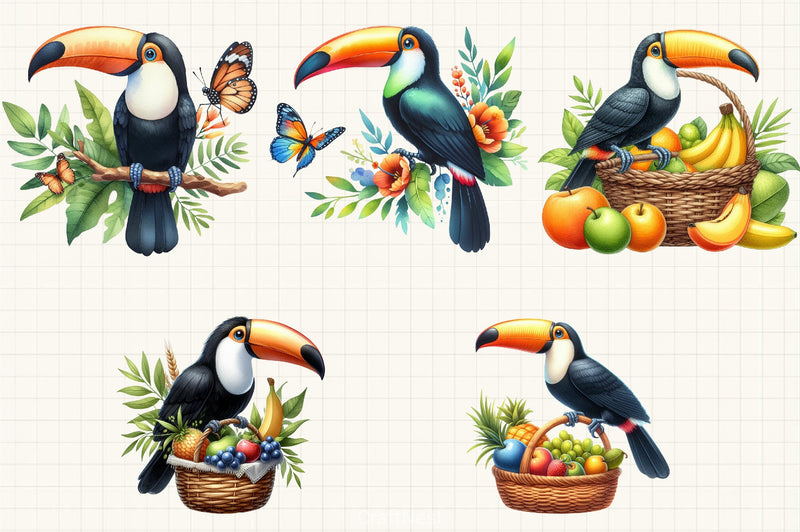 Toucan Clipart Bundle - CraftNest - Digital Crafting and Art