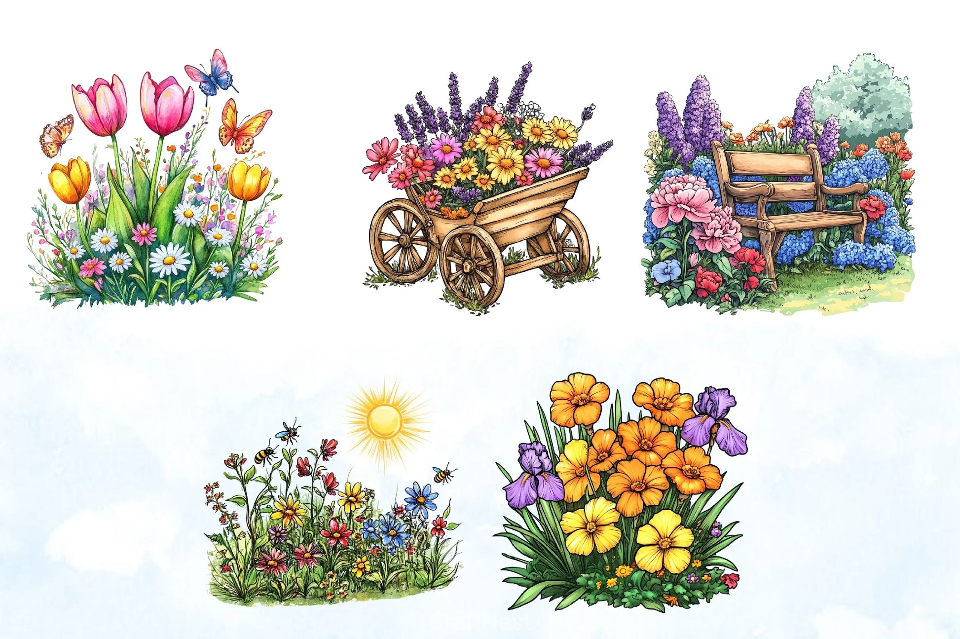 Spring Garden Clipart Bundle 2 - CraftNest - Digital Crafting and Art