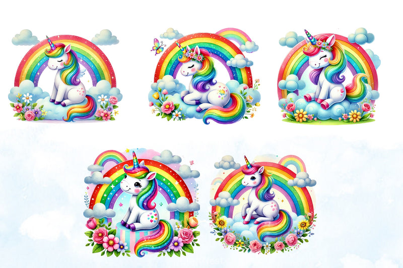 Rainbow Unicorn Fantasy Clipart Bundle - CraftNest - Digital Crafting and Art