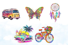 Groovy Summer Clipart Bundle 3 - CraftNest - Digital Crafting and Art