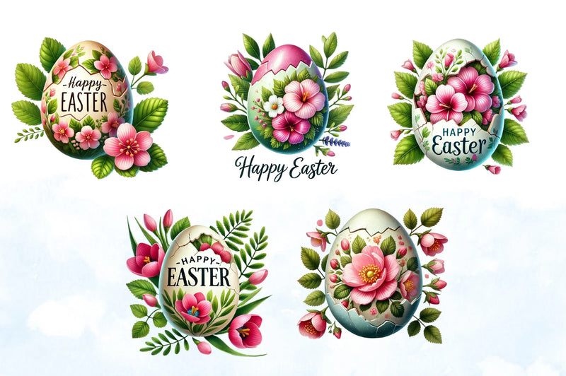 Easter Eggs & Flowers Clipart Bundle 2 - CraftNest - Digital Crafting and Art