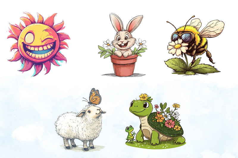 Funny Spring Clipart Bundle - CraftNest - Digital Crafting and Art