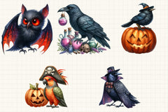 Halloween Birds Clipart Bundle - CraftNest - Digital Crafting and Art