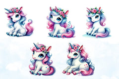 Baby Unicorn Clipart Bundle 3 - CraftNest - Digital Crafting and Art