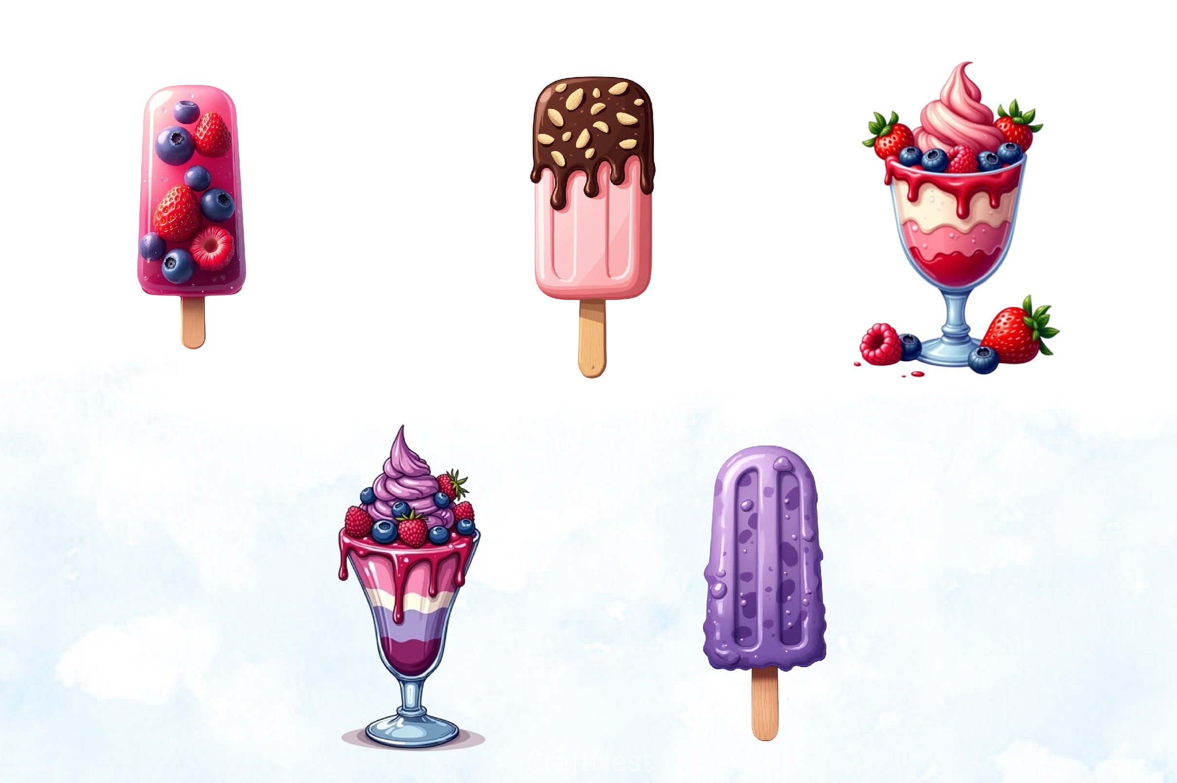 Ice Cream Clipart Bundle 3 - CraftNest - Digital Crafting and Art
