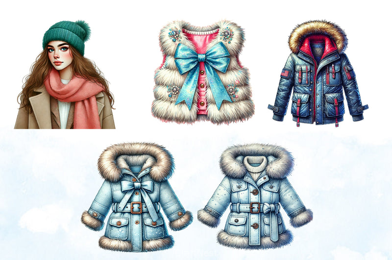 Winter Fashion Clipart Bundle 1 - CraftNest - Digital Crafting and Art