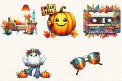 Retro Autumn Clipart Bundle 7 - CraftNest - Digital Crafting and Art