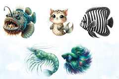 Sea Fish Clipart Bundle 4 - CraftNest - Digital Crafting and Art