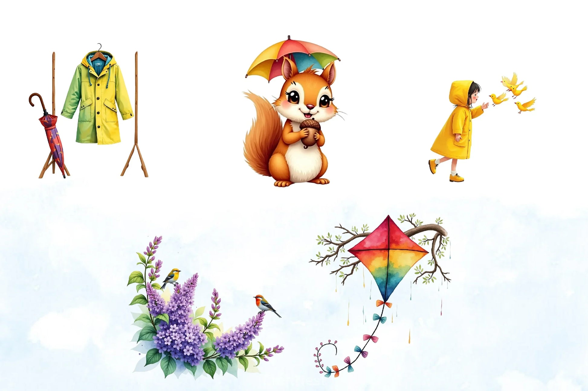 Rainy Spring Day Clipart Bundle - CraftNest - Digital Crafting and Art