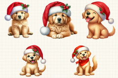 Dogs With Santa Hat Clipart Bundle - CraftNest - Digital Crafting and Art
